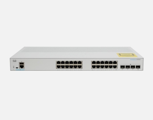 CBS350-24P-4G Cisco Business 350 Switch 24 10/100/1000 PoE+-poorten met 195W stroombudget 4 Gigabit SFP
