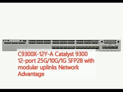 C9300X-12Y-A Catalyst 9300 12-poort 25G/10G/1G SFP28 met modulaire uplinks Network Advantage