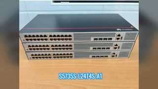 S5735S-L24T4S-A1 (24 10/100/1000BASE-T Ethernet-poorten, 4 Gigabit SFP, wisselstroomvoeding)