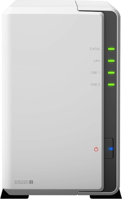 Synology 2-bay NAS DiskStation DS220j (schijfloos), 2-bay; 512MB DDR4