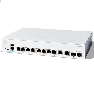 C1200-8P-E-2G Cisco Switches 8x 10/100/1000 PoE+-poorten met een vermogen van 67 W 2x Gigabit koper/SFP-combo-poorten, op een rack te monteren