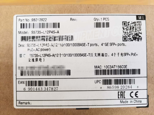 Huawei een s5735-l12p4s-12 Schakelaar van de de Ondernemingsklasse van Havengigabit POE 4 GE SFP