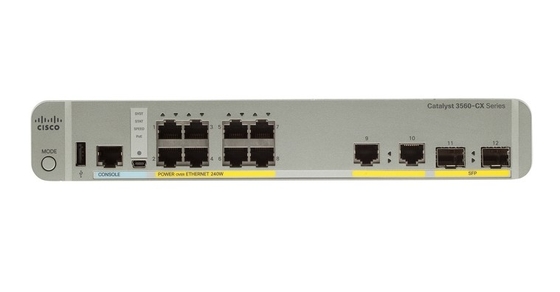 WS-C3560CX-8TC-S 8-poort Compact Switch Layer 3 - 8 X 10/100/1000 Ethernet-poorten 2 SFP&2GE Uplinks- Data IP Base