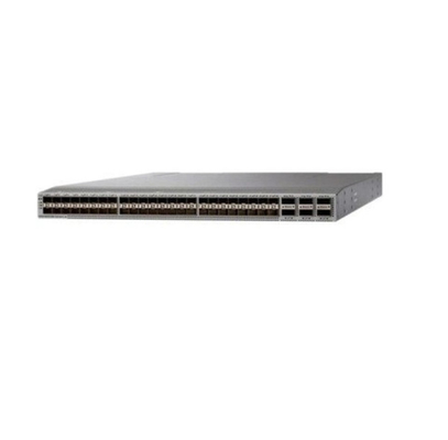 Optical Ethernet Switch N9K C93180YC FX3 met optische vezelmodule is een 1RU-switch met een latentie van minder dan 1 microseconde die 3,6 Tbps bandbreedte en 1,2 bpp ondersteunt