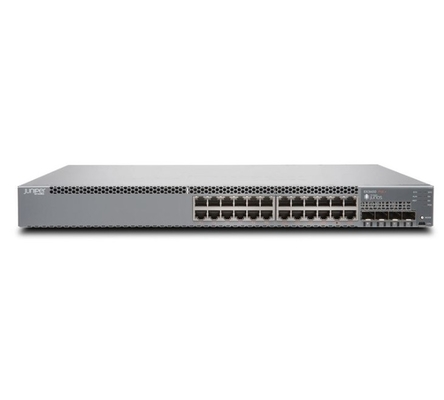 EX3400-24P EX3400 24-poort 10/100/1000BaseT PoE+ 4 X 1/10G SFP/SFP+ 2 X 40G QSFP+ Redundante ventilatoren Front-to-Back Airflow