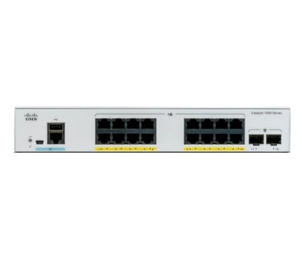 C1000-16T-2G-L Cisco Catalyst 1000 Switch 16x 10/100/1000 Ethernet-poorten 2x 1G SFP-uplinken