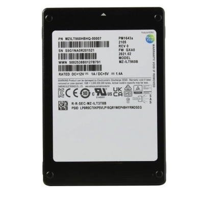 MZILT3T8HBLS-00007 Samsung PM1643A MZILT3T8HBLS-00007 SSD 3.84TB SAS 12Gb/s Nieuw