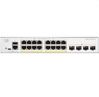 Cisco C1300-16P-4X 16x 10/100/1000 poorten PoE+ poorten met 120W stroombudget 4x 10 Gigabit SFP+ Rack-mountable