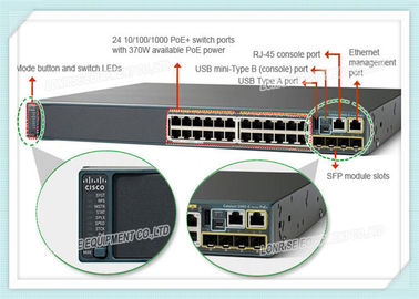 WS-C2960X-24PS-L Cisco Ethernet Switch Gigabit 24 Port 512mb Met 370 Watt Poe