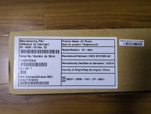 Cisco IP Phone 8841 CP-8841-K9 met 800x480 LCD en 2 Ethernet poorten