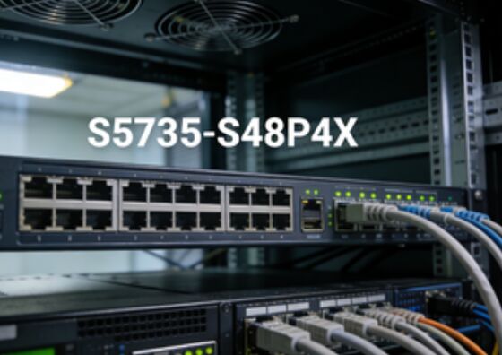 Huawei S5735-S48P4X 48-poorts Gigabit PoE+ Switch, 4×10G SFP+ Uplink, 672Gbps Schakelcapaciteit, 1U Rack-Mount