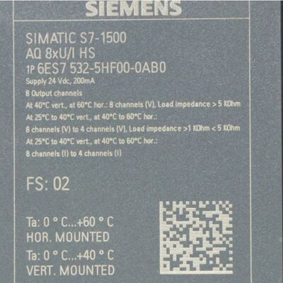 6ES7532-5HF00-0AB0 Siemens SIMATIC S7-1500 analoge uitgangsmodule AQ8xU/I HS