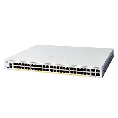 C1300-48P-4X, Cisco Catalyst 1300 Switch, 48x PoE+/370W, 4x 10G SFP+, Rack-monteerbaar