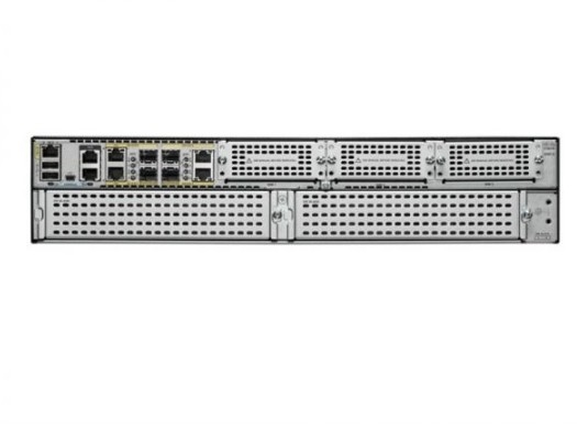 ISR4451-X/K9 Cisco ISR 4451 (4GE,3NIM,2SM,8G FLASH,4G DRAM), 1-2G System Throughput, 4 WAN/LAN-poorten, 4 SFP-poorten