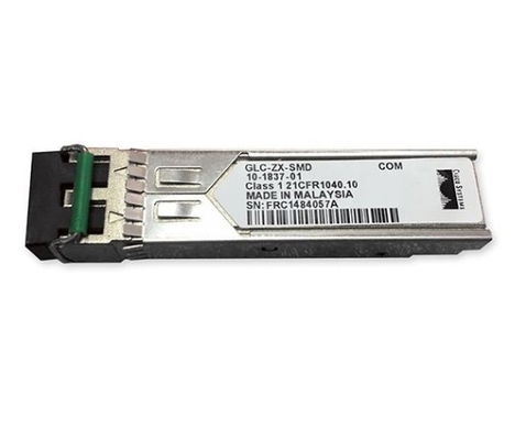 GLC-ZX-SMD Compatibele 1000BASE-ZX SFP 1550nm 80km Industriële DOM Duplex LC SMF Zendontvangermodule