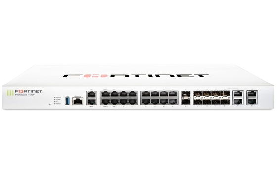 FG-100F Fortigate 100F FG-100F 22x GE RJ45 poorten 4 SFP poorten 2x 10 GE SFP+ FortiLinks Dual Power Supplies Redundantie