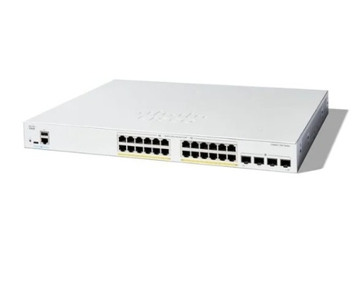 C1300-24FP-4GCisco-schakelaars Cisco-schakelaars 24x 10/100/1000 PoE+-poorten met een vermogen van 370 W
