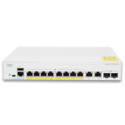 C1200-8T-E-2G Cisco-switches 8x 10/100/1000 poorten 2x Gigabit koper/SFP combo poorten rack-montagebaar
