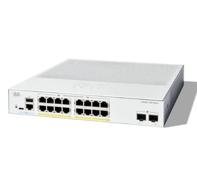 Cisco C1200-16P-2G - Cisco Switches 16x 10/100/1000 PoE+-poorten met 120W stroombudget, 2x Gigabit SFP, op een rack te monteren