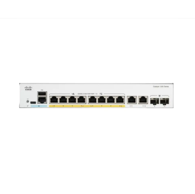 Cisco C1200-8T-E-2G-katalysator 1200-serie Gigabit Ethernet-switch met 8 poorten en 2 SFP-uplinks