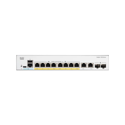 Cisco C1300-8T-E-2G Catalyst 1200 8-poorts Gigabit beheerde switch met 2G combo-uplinks